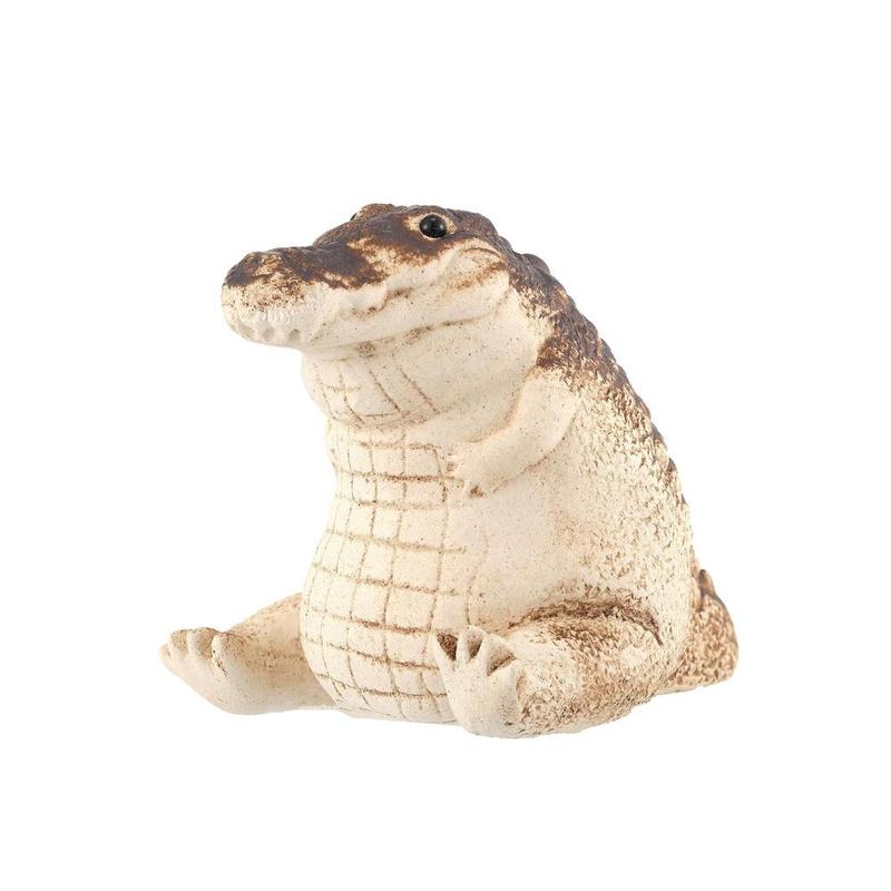 Greg Handmade Crocodile Figurine, Greg Alligator Statue Tea Ceremony Desk Pet, Animal Ornament Gifts for Tea Lover Friends Chritmas Party Favors