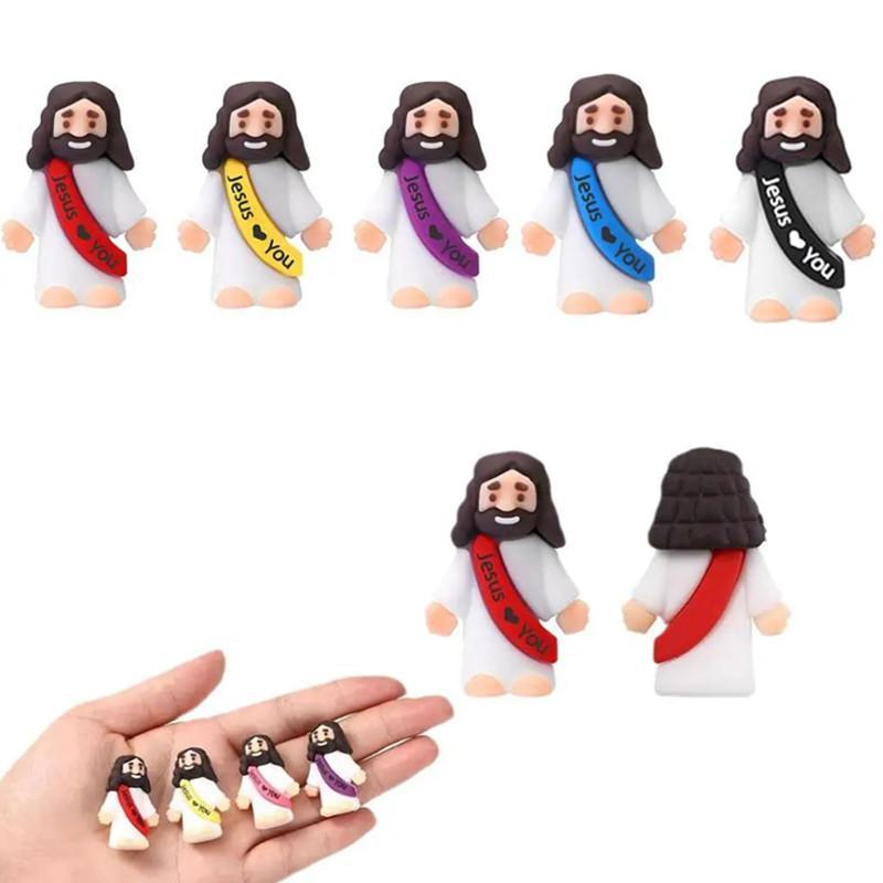 Jesus Doll Ornament, 25pcs set Jesus Love You Mini Rubber Jesus Toy, Home Decor, Party Favors, School Baptism Gift, Party Gift for Friend