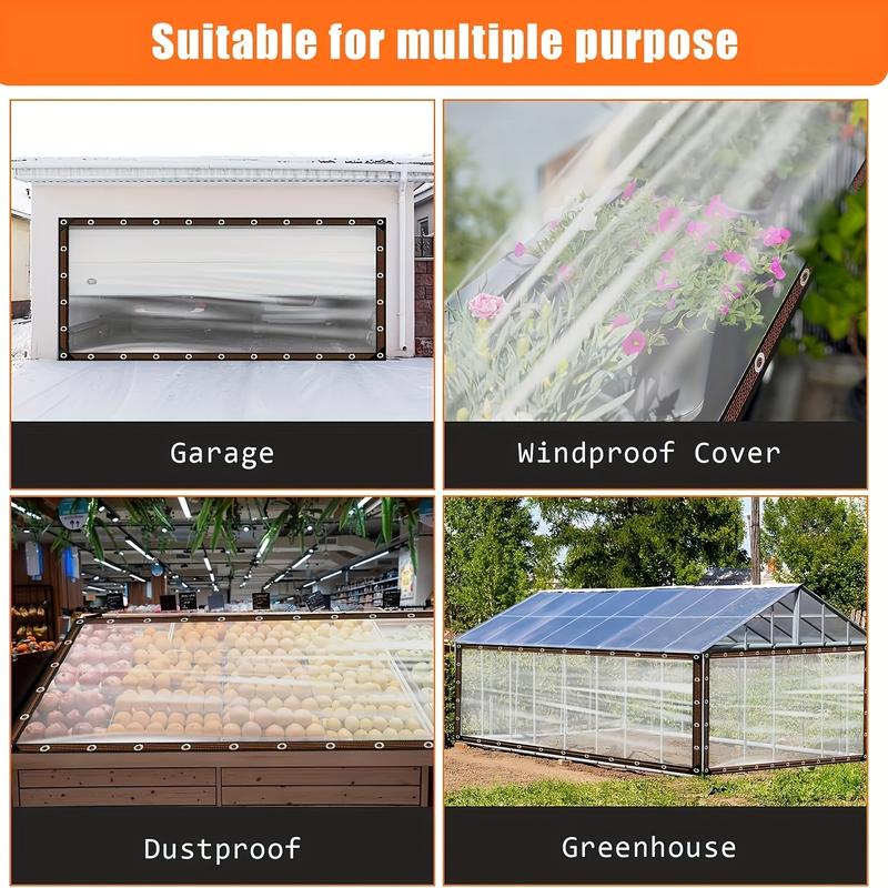 milion pick 85% Clear Colorless 0.12mm Thickness Tarp - Heavy Duty Waterproof, Dustproof, Snowproof, Warmth With Grommet 15.74 Mil Garden Rain Cover For Yard Fence Camping Outdoor Tent Cover Porch Canopy