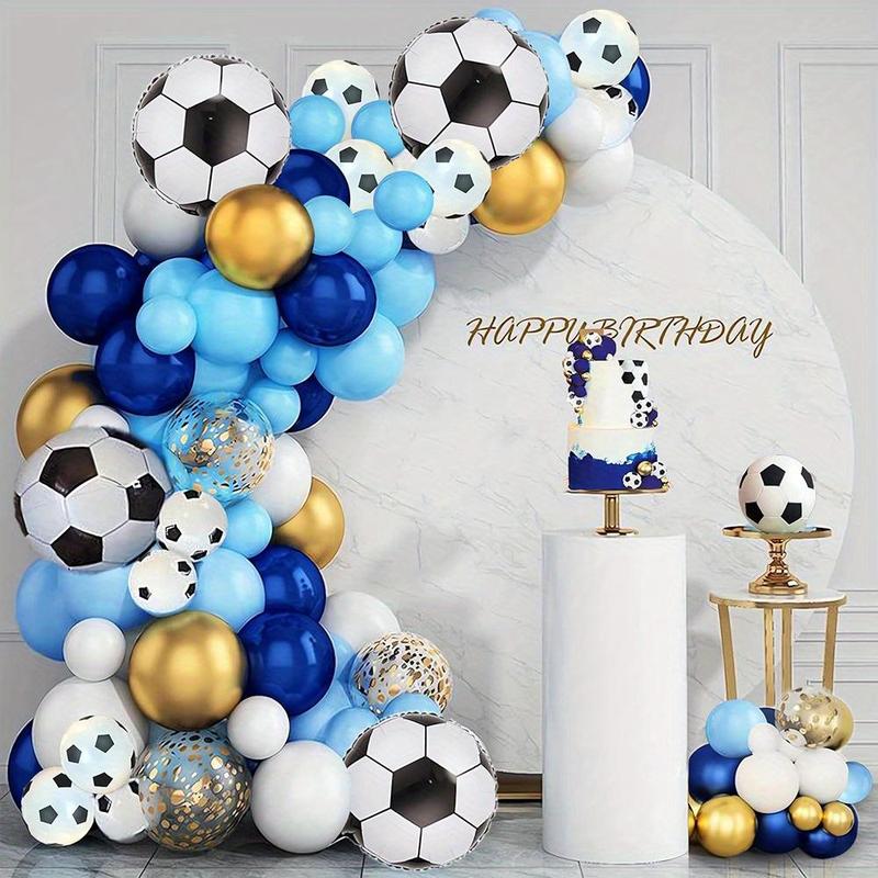 Football Themed Balloon Arch Kit, 139pcs Mixed Size Football Shaped Balloon, Latex Balloon for Birthday Party Competition Celebration Decoration