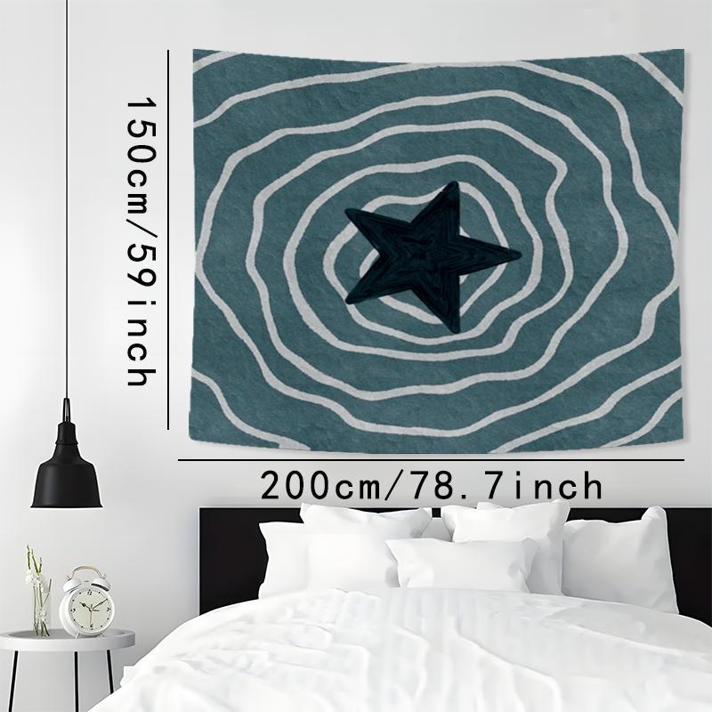 Geometric Star Printed Tapestry, 1 Count Wall Art Decor Tapestry, Wall Hanging Decor for Home Living Room Bedroom