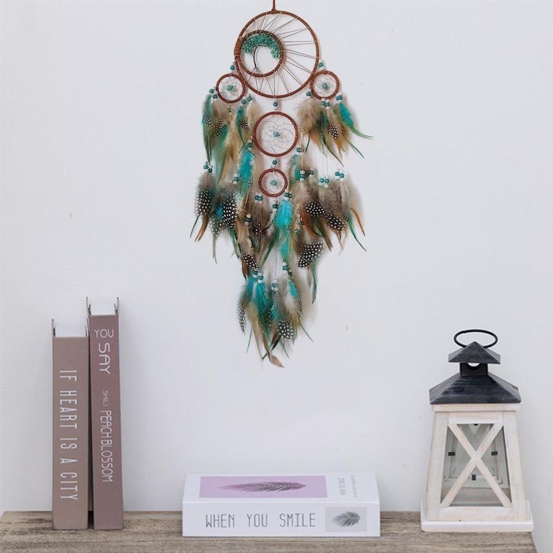 Dream Catcher, Five-ring Dream Catcher, Home Decor for Courtyard Living Room Bedroom, Hanging Decoration