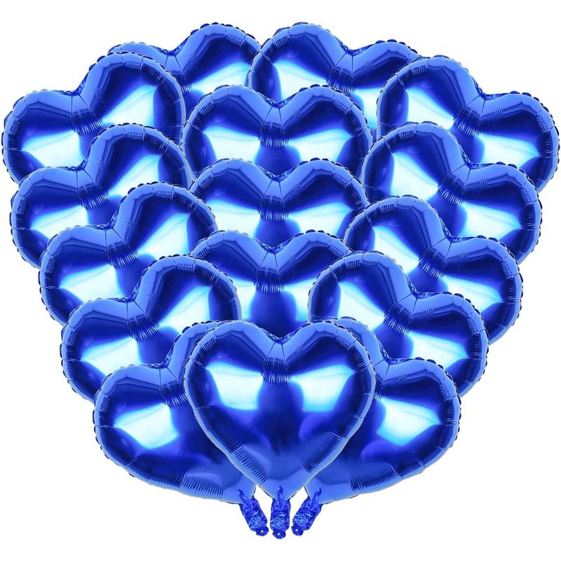 18 inch Blue Heart Balloons  Blue Heart Balloons Heart Shaped Balloons for Parties Wedding Valentine Graduation (15count)