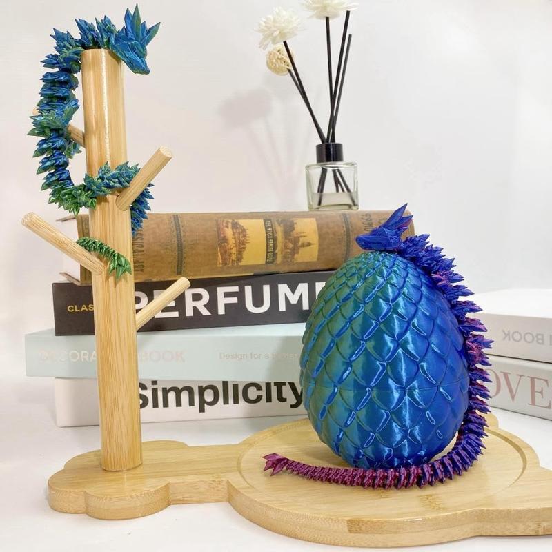 3D Dragon Egg ,Printed 12inch Crystal Dragon with Egg ,Dinosaur Christmas Fidget Toy Gifts for Adults, Easter Eggs Basket Stuffers