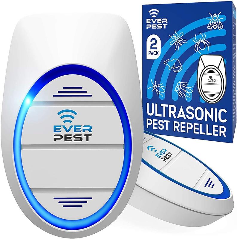 Ever Pest Ultrasonic Pest Repeller Plug in 2 Pack - Insect Control Defender Cockroach Ants Mice Fly Rat Bedbug Spider Squirrel Repellent