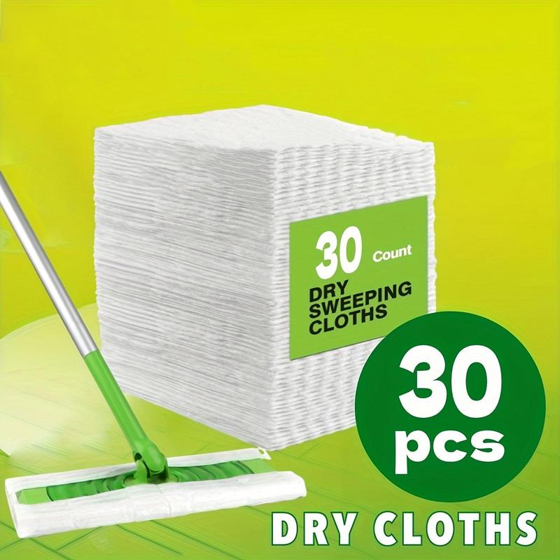 Disposable Dry Sweeping Cloth Pads, 30pcs pack Disposable Duster Refills Mop Pads, Thickened Dust Removal Paper, Compatible with Swiffer Sweeper