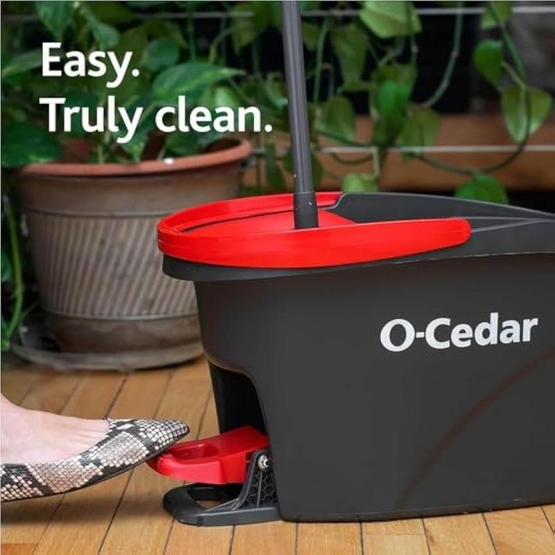 O-Cedar Easywring Microfiber Spin Mop & Bucket Floor Cleaning System with 3 Extra Refills