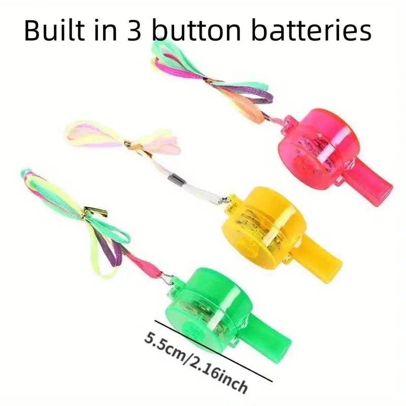 Random Color Light Up Whistle, 10pcs set Glow in The Dark Mini Whistle, Party Decoration Supplies for Birthday Wedding Festival