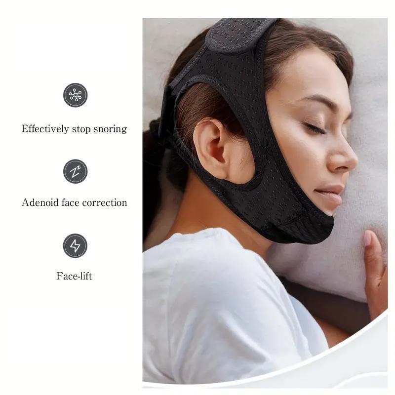 Anti Snoring Chin Strap, Solid Color Triangle Shape Sleeping Mouth Strap, Soft Breathable Anti Snoring Mouth Strap, Suitable for Home & Travel, Cool Bedroom Bedding Accessories, Halloween Decor