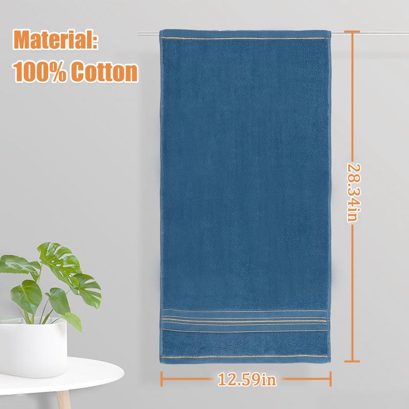 100% Cotton Oblong Bath Towel - Super Absorbent, Quick Dry, Modern Striped Design - Premium Softness, Multipurpose, Woven for Bathroom Luxury