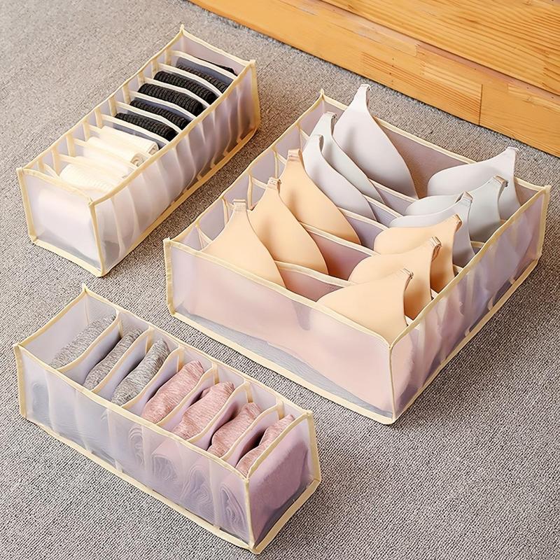 Underwear & Socks Storage Box, 3 Counts Drawer Type Underwear & Socks Storage Organizer, Multifunctional Fabric Organizer Storage Box for Home Bedroom