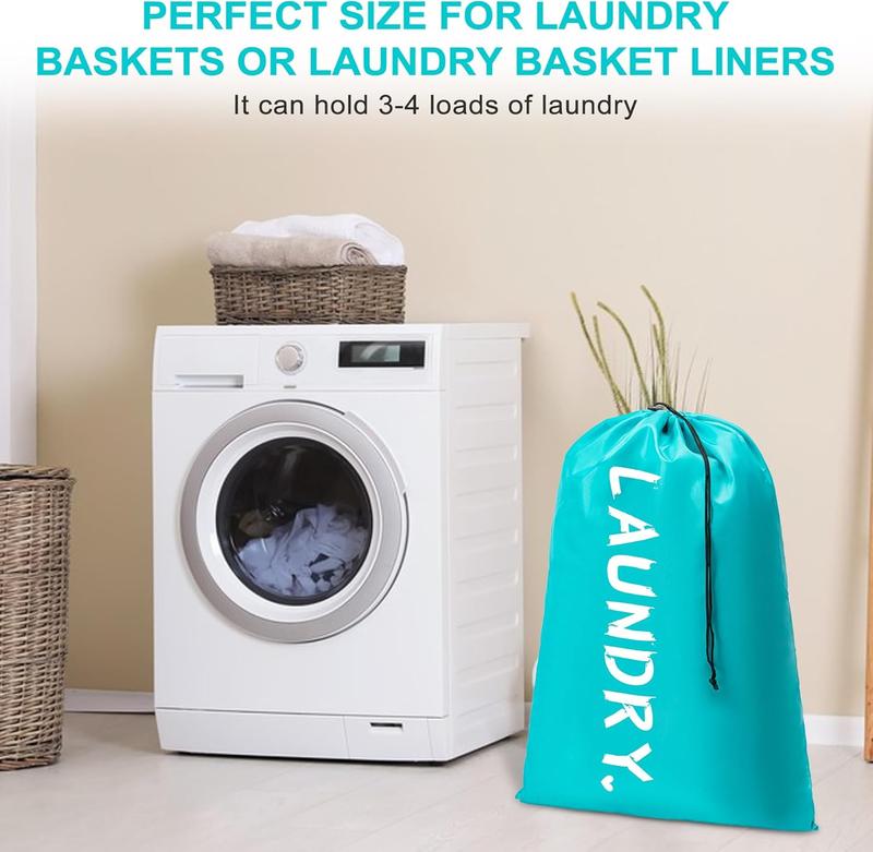 2 Pack XL Travel Laundry Bag, Machine Washable Dirty Clothes Organizer with DrawstringLarge Enough to Hold 4 Loads of Laundry, Easy Fit a Laundry Hamper or Basket Travel Essentials 24