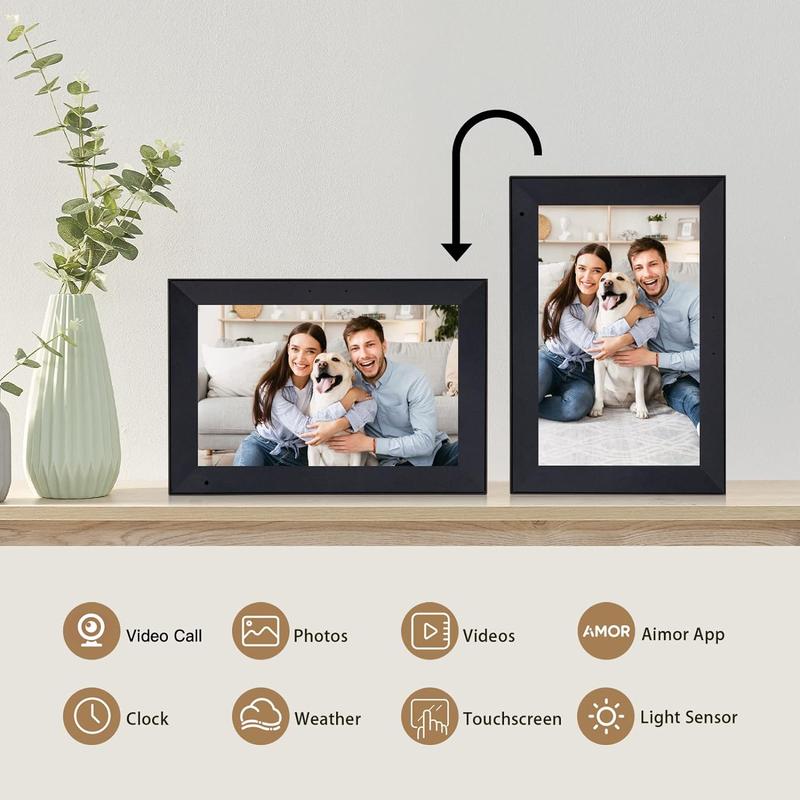 Digital Picture Frame, Humblestead 10.1 Inch WiFi Digital Photo Frame with 1280 * 800 IPS HD Touchscreen, Video Call, Auto Dim, Share Photos and Videos Instantly from Anywhere via AiMOR App