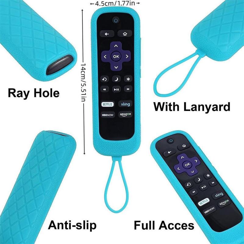 Remote Control Protective Case for Summer Gift, Silicone Luminous Case with Lanyard, Non-slip Light Up Cover for Smart TV (without Headphone Jack), Back to School Gifts