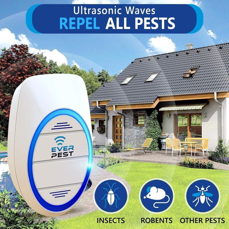 Ever Pest Ultrasonic Pest Repeller Plug in 2 Pack - Insect Control Defender Cockroach Ants Mice Fly Rat Bedbug Spider Squirrel Repellent