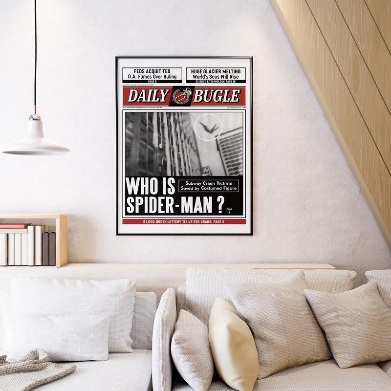 Spidermann Vintage Poster No Frame | Spidermann Newspaper Poster | Movie Poster | Spiderman Wall Art