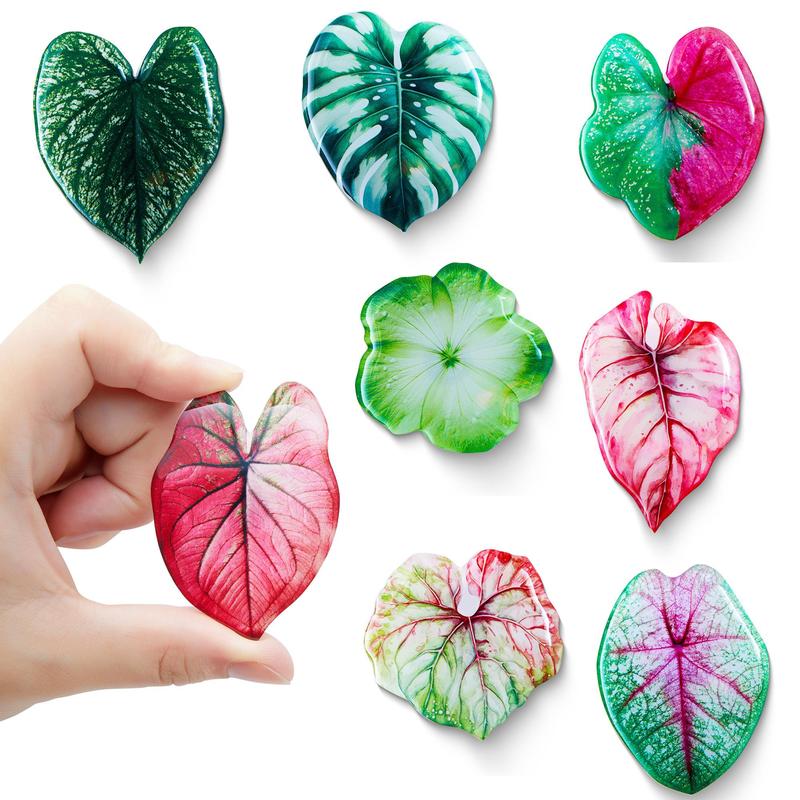 Simulation Leaf Design Fridge Magnet, 8 Counts set Creative Cute Magnet Kitchen Decoration, Home Decor for Office, Room Decor, Home Decor