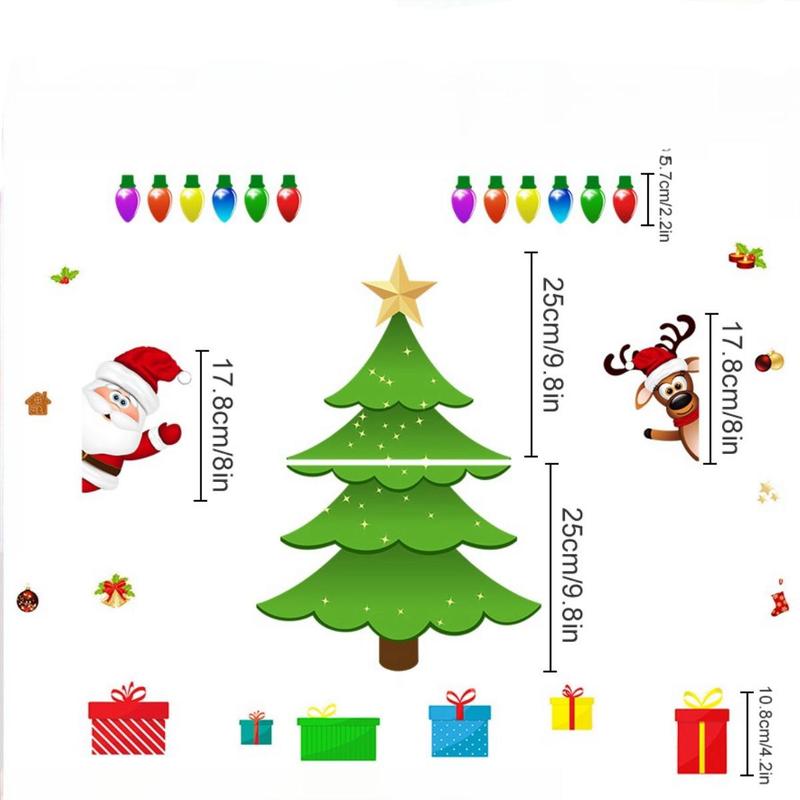 Christmas Themed Magnetic Sticker, 1 Set 2 Sets Cartoon Santa Claus & Reindeer & Tree Pattern Refrigerator Magnets, Holiday Party Atmosphere Enhancer