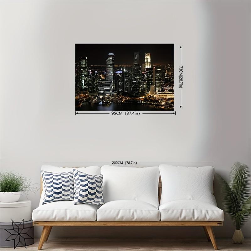 City Night View Pattern Tapestry,  Wall Hanging For Living Room Bedroom Office, Home Decor Room Decor Party Decor Decoration Frameless peach skin