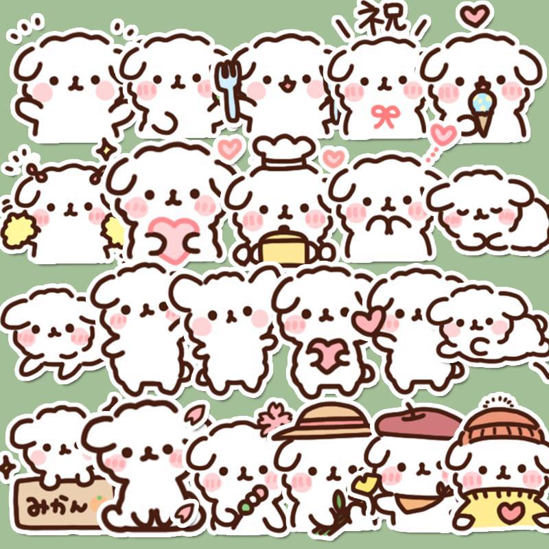 44pcs Cute Cartoon Dog Decorative Sticker, Self Adhesive Decor Paper, Decor Sticker for Gift Greeting Card Water Bottle Laptop Phone