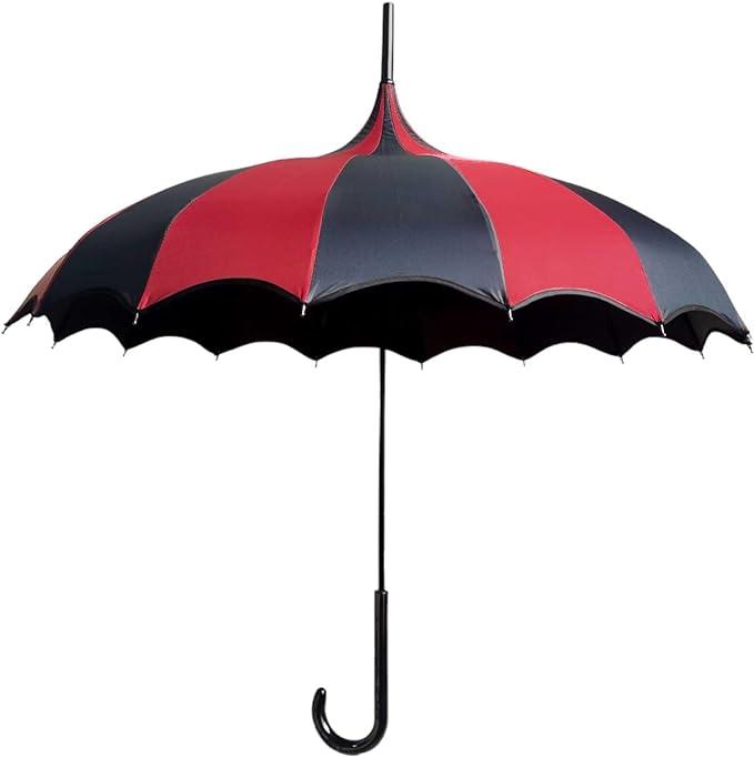 Gothic Rebel Dark Wing Striped Umbrella - For Vampires And Lovers Of Unique Style