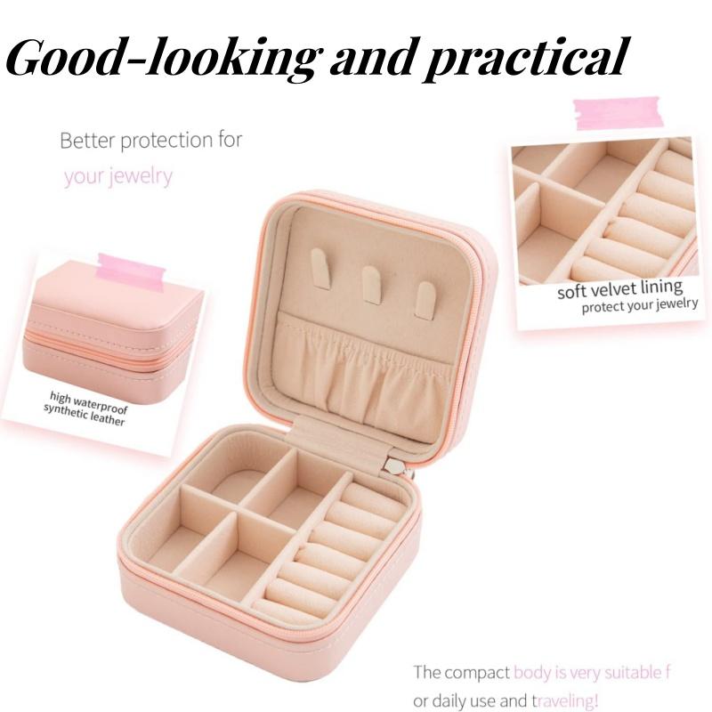 Morandi Color Mini Jewelry Travel Case Organizer Portable Elegant Jewelry Storage Organizer Portable Display Storage Box for Rings Earrings Necklaces