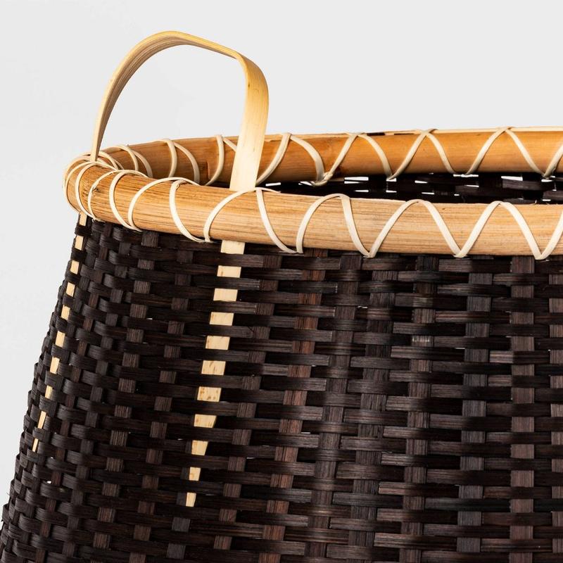 Large Black Bamboo Basket with Natural Handles - Threshold