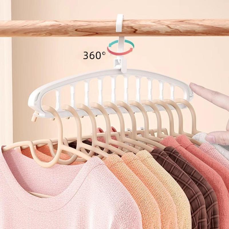 Rotatable Folding Clothes Hanger, 1 Count Summer Modern Simple Large Capacity Clothes Hanger, Space Saving Clothes Hanger, Clothes Drying Rack, Clothes Organizers for Home Bedroom Wardrobe Dormitory, Room Organizer, Fall Decor, Room Accessories