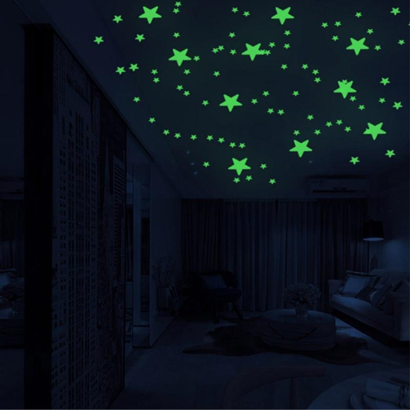 Luminous Star Wall Sticker, Mini Glow in The Dark Self Adhesive Wall Decal, Decorative Sticker for Home Bedroom Living Room, Room Decor