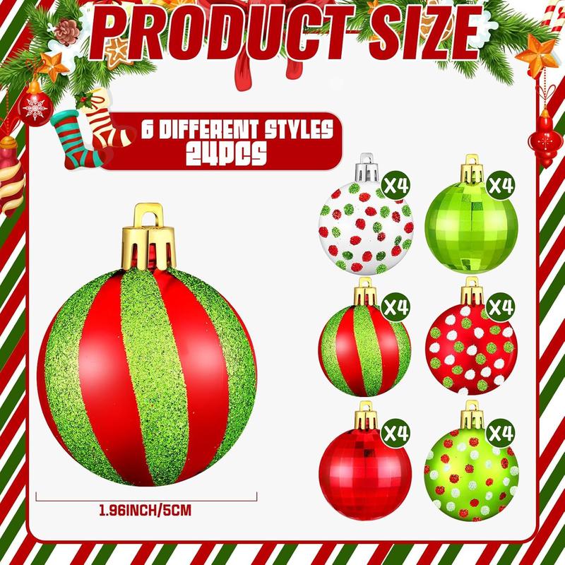 Cross-Border New Arrival Hand Painted Grinch Color Matching Plastic Christmas Ball Suit Christmas Tree Pendant Shopping Mall Holiday Decorations