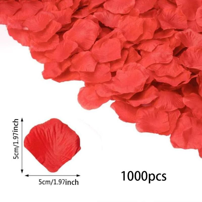 Christmas Simulated Artificial Rose Petal, 1000pcs Creative DIY Spring Decorative Fake Flower, Romantic Decoration Supplies for Festival Wedding Birthday Party and Banquet, Fall Gifts, Trending Home Decor 2024