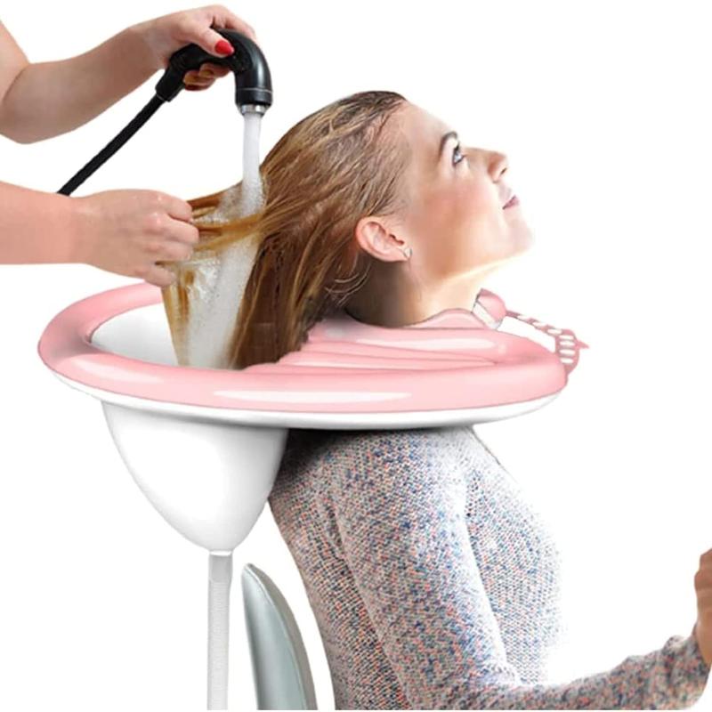 Portable Inflatable Shampoo Basin for Bedside and in Bed - Wash Hair in Bed Shampoo Bowl with Drain Tube Use for Washing Coloring Hair