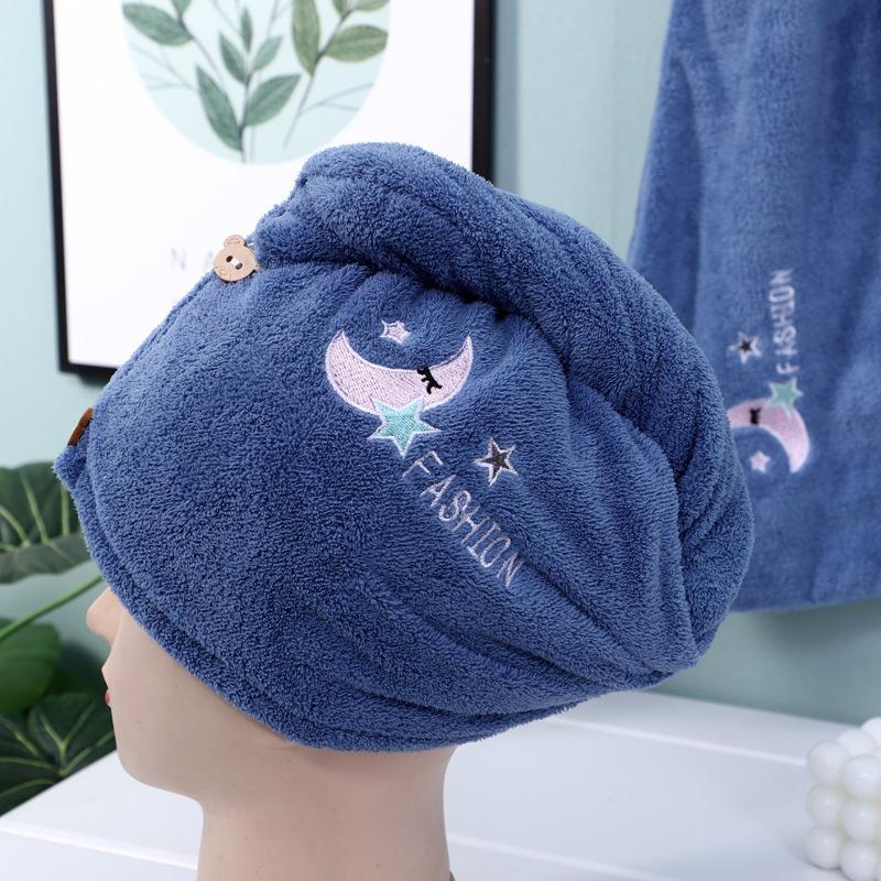 Creative Avocado & Lemon & Star & Moon Pattern Hair Towel, 1 Count Soft Hair Drying Towel Wrap, Hair Towel Cap for Women & Girls