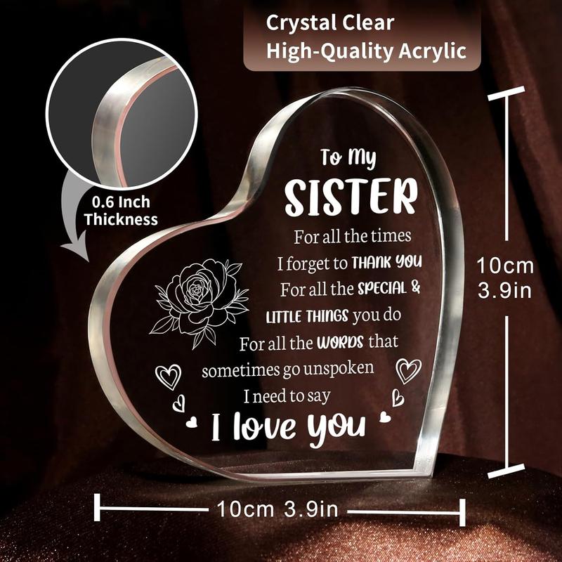 Christmas for Sister, Sister Gifts from Sister - 3.9x3.9 Inch  Keepsake - Birthday Gifts for Sister,  Gifts for Sister from Brother