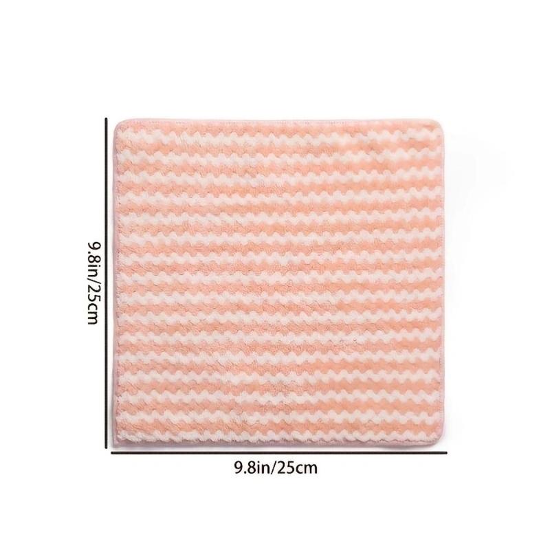 Random Color Striped Kitchen Cleaning Cloth, 5 10pcs Cleaning Rag, Reusable Kitchen Dish Cloth, Kitchen Cleaning Supplies