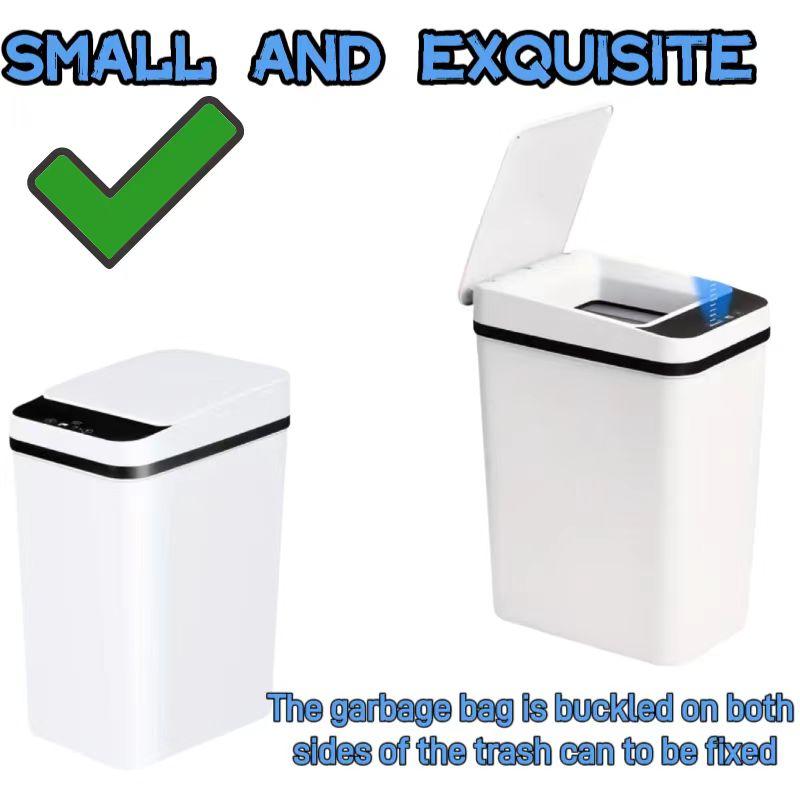 3.17 Gallon Automatic Non-Contact Trash Can, Small Motion Sensor Smart Trash Can for Bathroom Slim Waterproof Trash Can