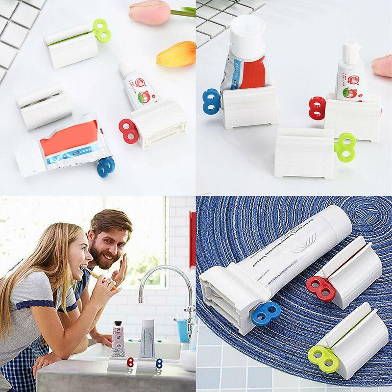 US 3-6 Pack Rolling Tube Toothpaste Squeezer Easy Dispenser Seat Holder Stand