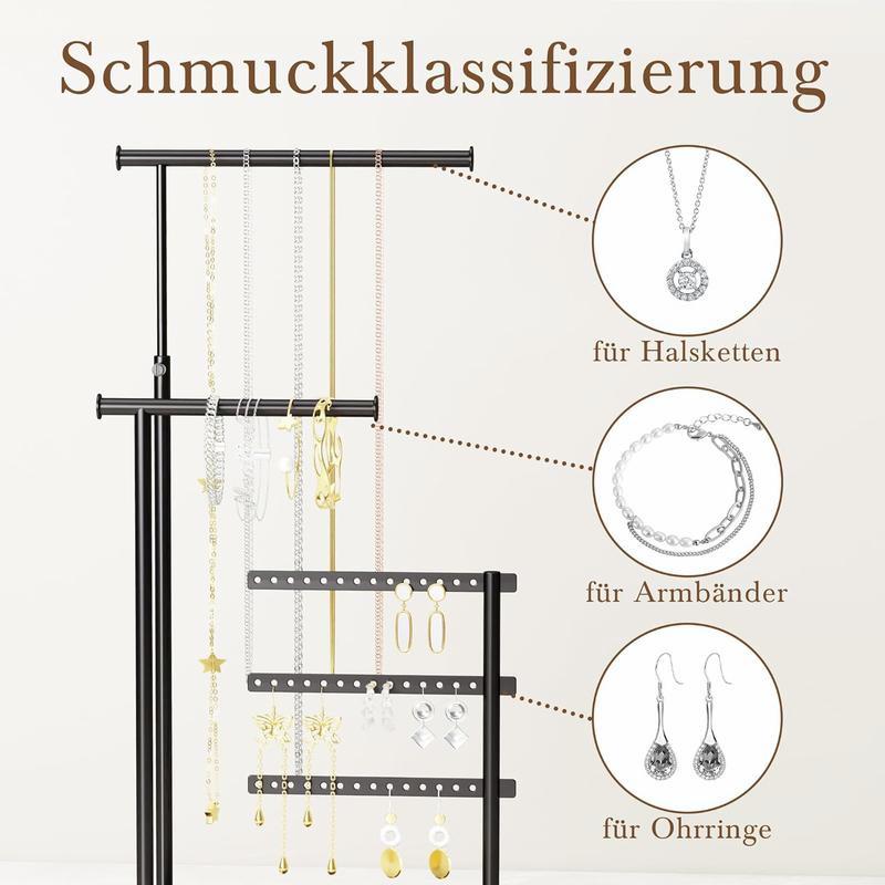 Adjustable Jewelry Organizer! Multi-Angle, 12.5 - 17.5 inches Height, Easy to Assemble, for All Jewelry