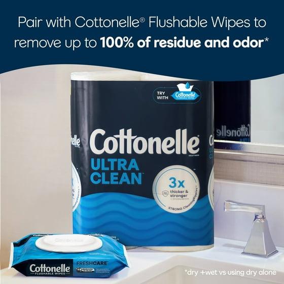 Cottonelle Ultra Clean Toilet Paper, Strong Toilet Tissue, 12 Mega Rolls 3PACK x 12 rolls