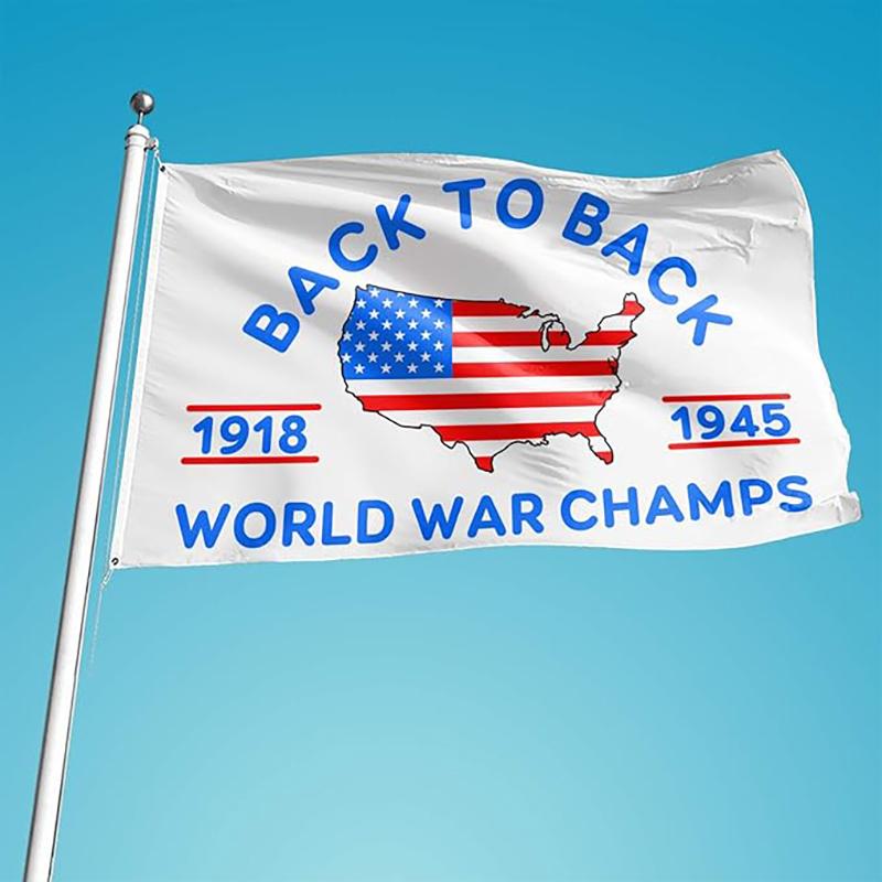 World War Champs 3x5Ft Flag Back to Back Tapestry with 4 Brass Grommets for Man Cave College Dorm Room Decor Outdoor Ornaments Banner