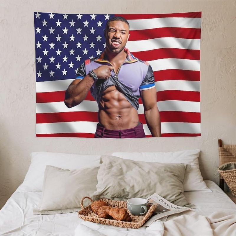 Michael B. Jordan Flag Tapestry, Wall Art Decor for Fans – Perfect for Bedroom, Living Room, or Home Spaces, Adding Aesthetic Decoration and Style.