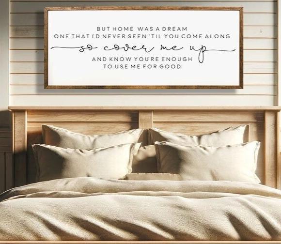 But Home Was A Dream Sign | Home Decor | Wood Sign | Wood Signs | Farmhouse Decor | Home Decor Farmhouse | Wall Decor Entryway Poster No Frame