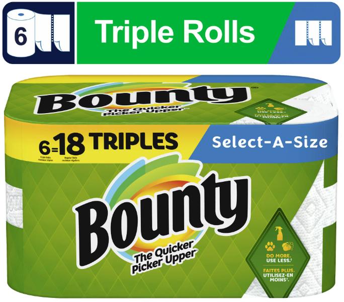 Select-a-Size Paper Towels, 6 Triple Rolls, White Kitchen Pack