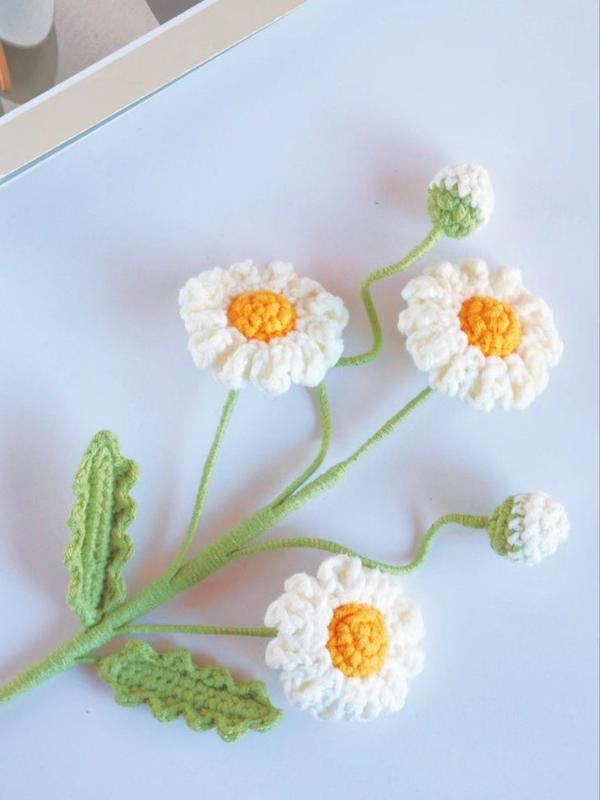 Crochet daisy flower, hand made, personalized gift for teacher, home decoration, desk decoration, crochet daisy bouquet