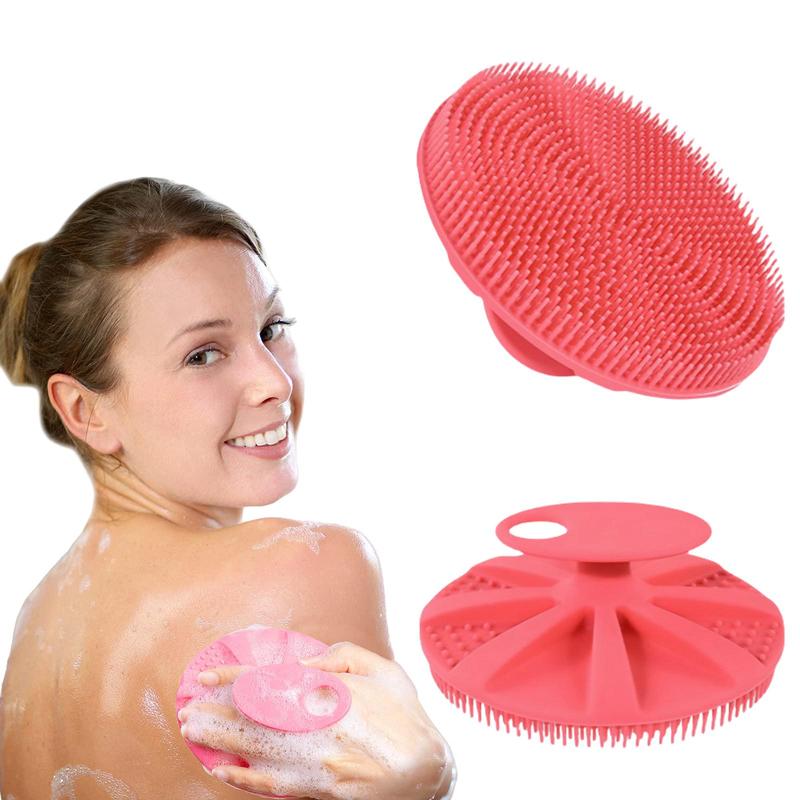 Silicone Body Scrubber, 1 Count Exfoliating Body Wash Brush Shower Scrubber Back Scrubber, Christmas Gift