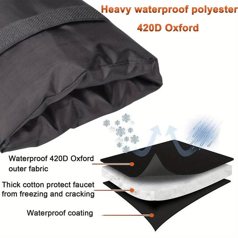 4-piece faucet insulation cover- thick insulation cotton, waterproof 420D Oxford cloth, anti freezing faucet socks, suitable for cold weather, reusable anti ice protection, suitable for most faucets, no electricity required-7.3x6 inches