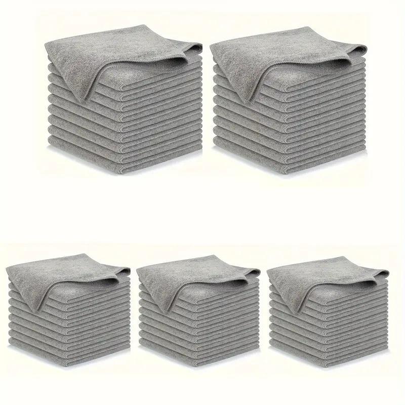 Solid Color Kitchen Dish Cloth (10pcs), Absorbent & Soft Cleaning Rag, Household Cleaning Cloth for Kitchen & Bathroom