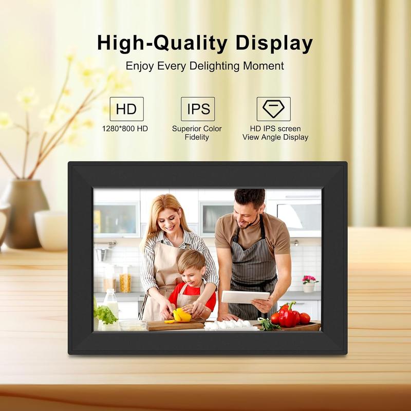 10.1 Inch WiFi Digital Picture Frame,   Digital Photo Frame with Free Storage and 1280 * 800 Touch Screen, Instantly Share Photos and Video