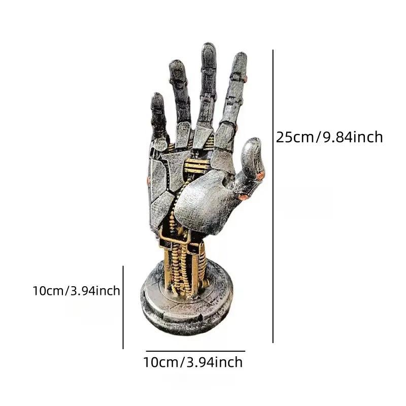 Cyberpunk Mechanical Hand Design Resin Ornament, Creative Desktop Decoration, Home Decor for Living Room Bedroom Office