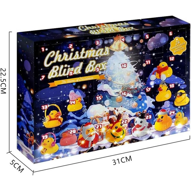 Christmas Advent Calendar 2024-24 Rubber Ducks Advent Calendar for Boys Girls Gift, 24 Days Christmas Countdown Calendar Ducks Blind Box Creative Christmas Party Favors